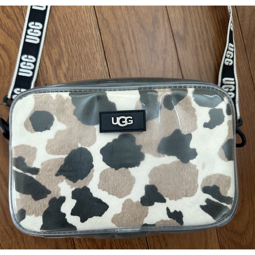 UGG JANEY II CLEAR CALF HAIR CROSSBODY CAMERA BAG Animal Print Western